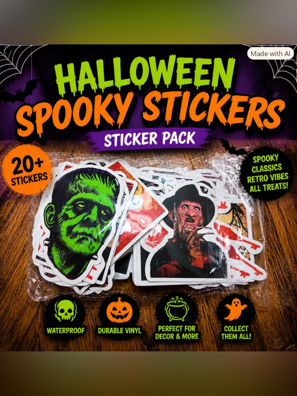 Halloween Spooky Sticker Pack – Horror Icons & Festive Vinyl Decals